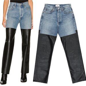 Agolde Blue and Black Straight Leg Jeans